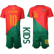 Portugal Bernardo Silva #10 Hemmaställ Barn VM 2022 Korta ärmar (+ Korta byxor)